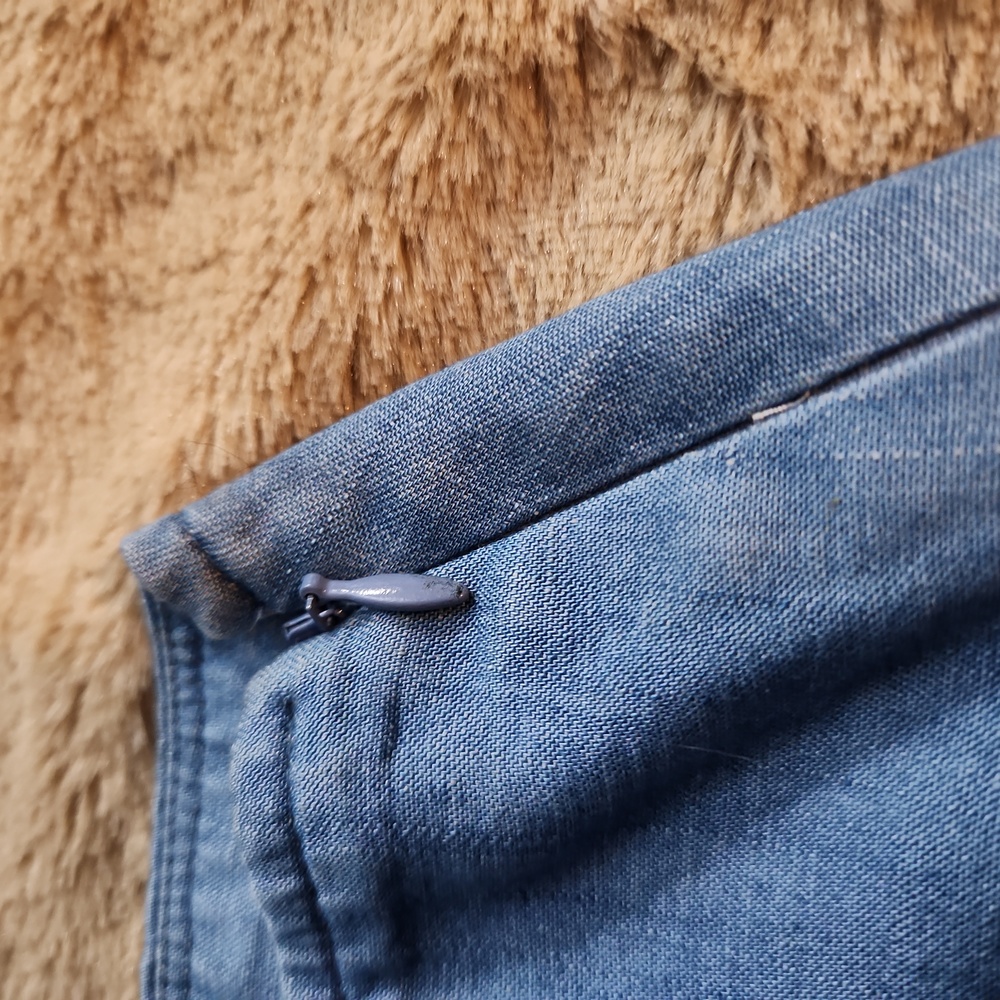 LOFT Size 8 Blue Linen Skater Skirt - Picture 3 of 6